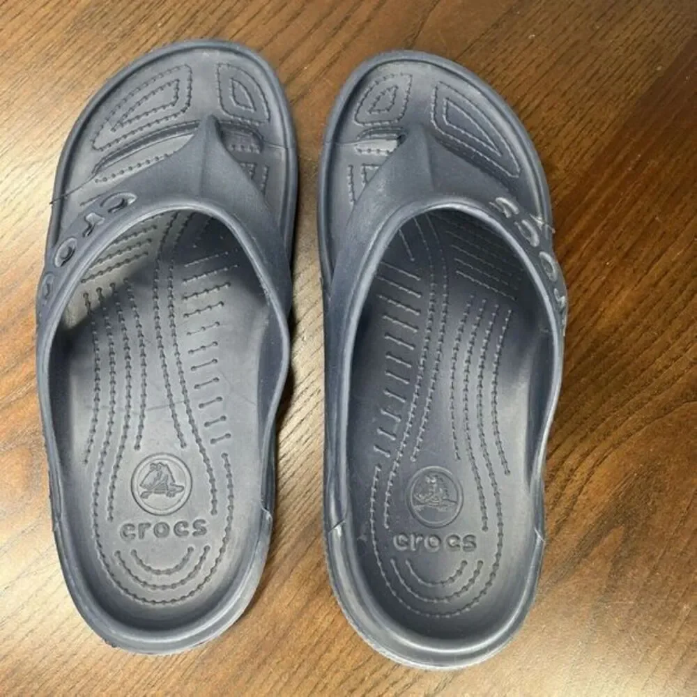 Crocs Baya Sandals Women's 7 Blue Comfort Thong Flip Flop Slip On‎ Water Shoe